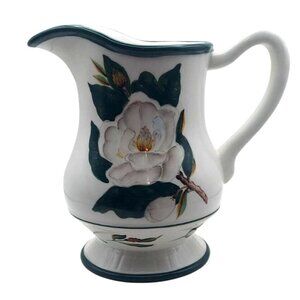 Flowers Inc Balloons Ceramic Hand Painted Southern Magnolia Decorative Pitcher
